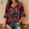 South Carolina Gamecocks NCAA Vintage Floral Bow V Neck T Shirt, NCAA V Neck Fan Shirt South Carolina Gamecocks Ncaa Vintage Floral Bow V Neck T Shirt
