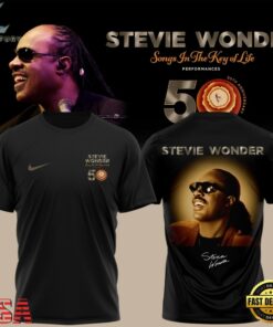 Stevie Wonder Songs in the Key of Life Performances 50th Anniversary Black T Shirt, Trending Music 3D Tee Stevie Wonder Songs IN The Key OF Life Performances 50th Anniversary Black T Shirt
