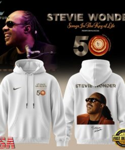 Stevie Wonder Songs in the Key of Life Performances 50th Anniversary Graphic White Hoodie, Trending Music 3D Tee Stevie Wonder Songs IN The Key OF Life Performances 50th Anniversary Graphic White Hoodie