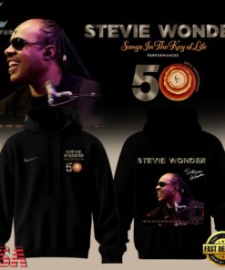 Stevie Wonder Songs in the Key of Life Performances 50th Anniversary Signed Black Hoodie, Trending Music 3D Tee Stevie Wonder Songs IN The Key OF Life Performances 50th Anniversary Signed Black Hoodie
