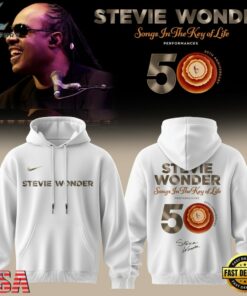 Stevie Wonder Songs in the Key of Life Performances 50th Anniversary Signed White Hoodie, Trending Music 3D Tee Stevie Wonder Songs IN The Key OF Life Performances 50th Anniversary Signed White Hoodie