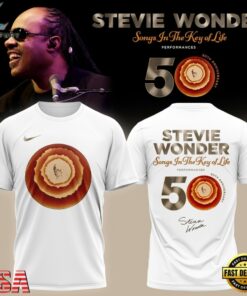 Stevie Wonder Songs in the Key of Life Performances 50th Anniversary White T Shirt, Trending Music 3D Tee Stevie Wonder Songs IN The Key OF Life Performances 50th Anniversary White T Shirt