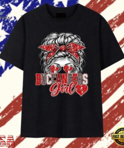Tampa Bay Buccaneers Girl NFL Football Messy Bun T Shirt, Trendy 2D Print Shirt Tampa Bay Buccaneers Girl Nfl Football Messy Bun T Shirt