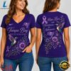 Tampa Bay Buccaneers NFL Alzheimer’s Awareness Month V neck T Shirt, NFL Team V Neck Tee Tampa Bay Buccaneers Nfl Alzheimer S Awareness Month V Neck T Shirt