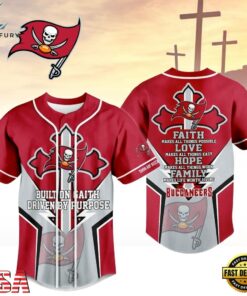 Tampa Bay Buccaneers NFL Blessed Beyond The Score Baseball Jersey, NFL Baseball Shirt Tampa Bay Buccaneers Nfl Blessed Beyond The Score Baseball Jersey