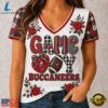 Tampa Bay Buccaneers NFL Football Flowers Team Pride V Neck T Shirt, NFL Team V Neck Tee Tampa Bay Buccaneers Nfl Football Flowers Team Pride V Neck T Shirt