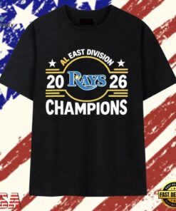 Tampa Bay Rays Baseball AL East Division 2026 Champions T Shirt, Trendy 2D Print Shirt Tampa Bay Rays Baseball AL East Division 2026 Champions T Shirt