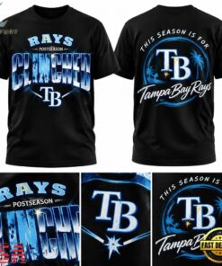 Tampa Bay Rays Postseason Clinched 2026 Black T Shirt, Viral 3D Graphic Tee Tampa Bay Rays Postseason Clinched 2026 Black T Shirt