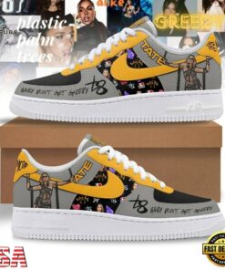 Tate McRae Baby Don't Get Greedy Grey & Yellow Pop Concert Air Force 1 Shoes, Music Lover AF1 Shoes Tate Mcrae Baby Don T Get Greedy Grey Yellow Pop Concert Air Force 1 Shoes