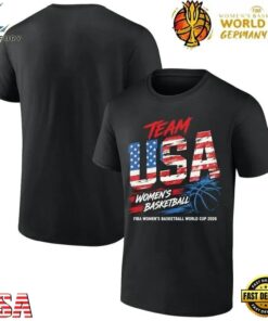 Team USA Womens Basketball FIBA World Cup 2026 Flag Graphic T Shirt, Trendy 2D Print Shirt Team Usa Womens Basketball Fiba World Cup 2026 Flag Graphic T Shirt