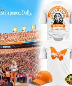 Tennessee Football x Dolly Parton Forever Butterfly White Shirt, Viral 3D Graphic Tee Tennessee Football X Dolly Parton Forever Butterfly White Shirt