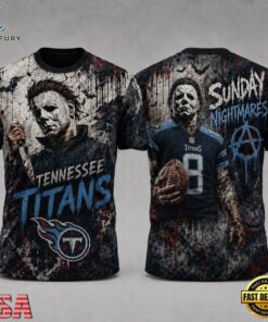 Tennessee Titans NFL Michael Myers Sunday Nightmares Horror Halloween 3D T Shirt, Sports Fans 3D Shirt Tennessee Titans Nfl Michael Myers Sunday Nightmares Horror Halloween 3D T Shirt