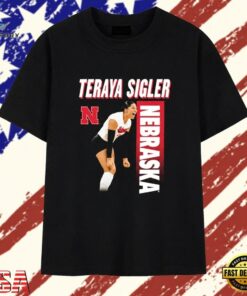 Teraya Sigler pose Nebraska volleyball T Shirt, Trendy 2D Print Shirt Teraya Sigler Pose Nebraska Volleyball T Shirt
