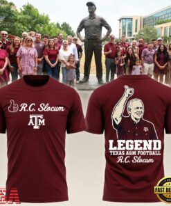 Texas A&M Aggies Honoring Coach R.C. Slocum 2026 Red T Shirt, Viral 3D Graphic Tee Texas A M Aggies Honoring Coach R C Slocum 2026 Red T Shirt