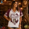 Texas A&M Aggies NCAA Bow and Floral Team Spirit V Neck T Shirt, NCAA V Neck Fan Shirt Texas A M Aggies Ncaa Bow And Floral Team Spirit V Neck T Shirt