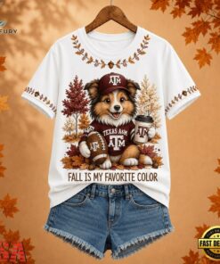 Texas A&M Aggies NCAA Fall Is My Favorite Color Football Unisex 3D Shirt, NCAA 3D Graphic Tee Texas A M Aggies Ncaa Fall IS MY Favorite Color Football Unisex 3D Shirt