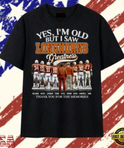 Texas Longhorns Football Greatness Legends Signatures Vintage T Shirt, Trendy 2D Print Shirt Texas Longhorns Football Greatness Legends Signatures Vintage T Shirt