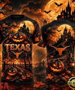 Texas Longhorns Halloween Day 2026 Special New T Shirt, Viral 3D Graphic Tee Texas Longhorns Halloween Day 2026 Special New T Shirt