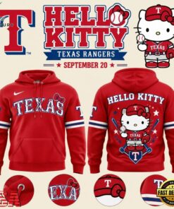 Texas Rangers x Hello Kitty 2026 Special New Hoodie, Viral 3D Graphic Tee Texas Rangers X Hello Kitty 2026 Special New Hoodie