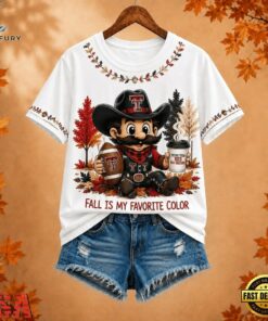 Texas Tech Red Raiders NCAA Fall Is My Favorite Color Football Unisex 3D Shirt, NCAA 3D Graphic Tee Texas Tech Red Raiders Ncaa Fall IS MY Favorite Color Football Unisex 3D Shirt