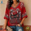 Texas Tech Red Raiders NCAA Vintage Floral Bow V Neck T Shirt, NCAA V Neck Fan Shirt Texas Tech Red Raiders Ncaa Vintage Floral Bow V Neck T Shirt