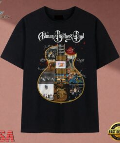The Allman Brothers Band Guitar Album Collage Signatures Vintage T Shirt, Music 2D Graphic Tee The Allman Brothers Band Guitar Album Collage Signatures Vintage T Shirt