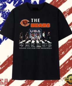 The Bears Chicago Legends Signatures Abbey Road Graphic T Shirt, Trendy 2D Print Shirt The Bears Chicago Legends Signatures Abbey Road Graphic T Shirt