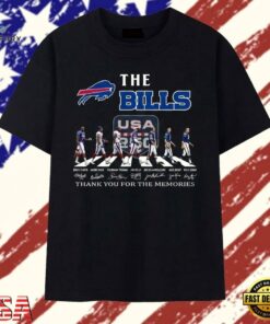 The Bills USA 250 Abbey Road Legends Signatures Vintage T Shirt, Trendy 2D Print Shirt The Bills Usa 250 Abbey Road Legends Signatures Vintage T Shirt