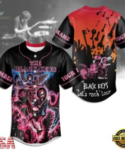 The Black Keys Let’s Rock Tour Personalized Baseball Jersey, Music Artist Baseball Jersey The Black Keys Let S Rock Tour Personalized Baseball Jersey