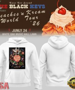 The Black Keys Tour 2026 White Hoodie, Trending Music 3D Tee The Black Keys Tour 2026 White Hoodie