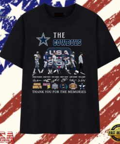 The Cowboys Legends Signatures Abbey Road Graphic T Shirt, Trendy 2D Print Shirt The Cowboys Legends Signatures Abbey Road Graphic T Shirt