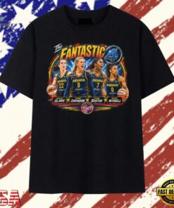The Fantastic 4 Indiana Fever Basketball Graphic T Shirt, Trendy 2D Print Shirt The Fantastic 4 Indiana Fever Basketball Graphic T Shirt