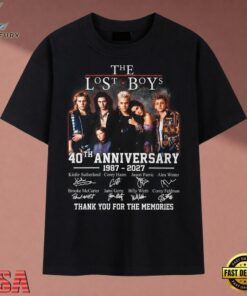 The Lost Boys 40th Anniversary 1987 2027 Cast Signatures Movie T Shirt, Music 2D Graphic Tee The Lost Boys 40th Anniversary 1987 2027 Cast Signatures Movie T Shirt