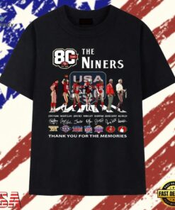 The Niners 80 Years Anniversary Legends Signatures Abbey Road T Shirt, Trendy 2D Print Shirt The Niners 80 Years Anniversary Legends Signatures Abbey Road T Shirt