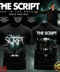 The Script Man In The Arena Tour 2026 Black T Shirt, Trending Music 3D Tee The Script Man IN The Arena Tour 2026 Black T Shirt