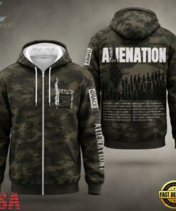 Three Days Grace 2026 Alienation Tour Camo 3D Zip Hoodie, Trending Music 3D Tee Three Days Grace 2026 Alienation Tour Camo 3D Zip Hoodie