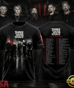 Three Days Grace Alienation Tour 2026 3D T Shirt, Trending Music 3D Tee Three Days Grace Alienation Tour 2026 3D T Shirt