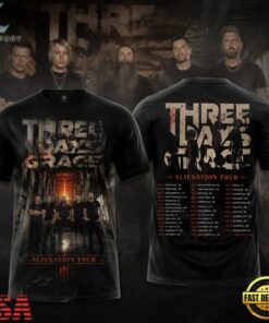 Three Days Grace Alienation Tour 2026 T Shirt, Trending Music 3D Tee Three Days Grace Alienation Tour 2026 T Shirt