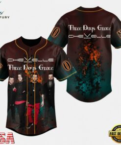 Three Days Grace Chevelle 3D Unisex Baseball Jersey, Music Artist Baseball Jersey Three Days Grace Chevelle 3D Unisex Baseball Jersey