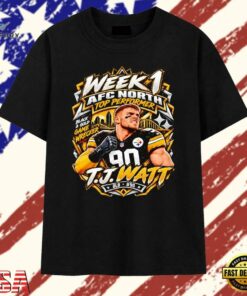 TJ Watt Pittsburgh Steelers Week 1 AFC North Top Performer Game Wrecker T Shirt, Trendy 2D Print Shirt TJ Watt Pittsburgh Steelers Week 1 Afc North Top Performer Game Wrecker T Shirt