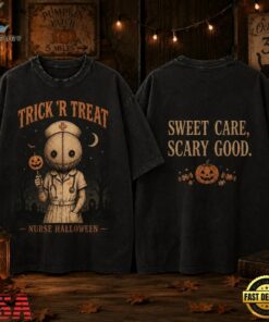 Trick ’r Treat Nurse Sweet Scare Halloween 3D Shirt, Trending Music 3D Tee Trick R Treat Nurse Sweet Scare Halloween 3D Shirt