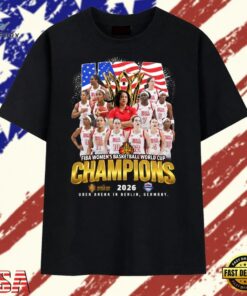USA Women's Basketball 2026 FIBA World Cup Champions Berlin T Shirt, Trendy 2D Print Shirt Usa Women S Basketball 2026 Fiba World Cup Champions Berlin T Shirt