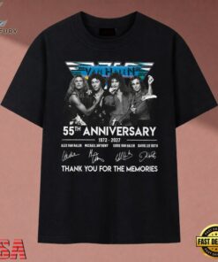 Van Halen 55th Anniversary 1972 2027 Band Signatures T Shirt, Music 2D Graphic Tee Van Halen 55th Anniversary 1972 2027 Band Signatures T Shirt