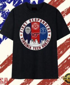Virginia Tech Hokies First Responders Tribute T Shirt, Trendy 2D Print Shirt Virginia Tech Hokies First Responders Tribute T Shirt