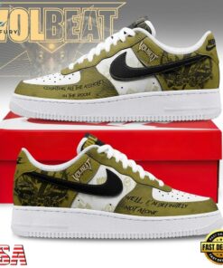 Volbeat Still CountingOlive Green Rock Band Graphic Air Force 1 Shoes, Music Lover AF1 Shoes Volbeat Still Countingolive Green Rock Band Graphic Air Force 1 Shoes