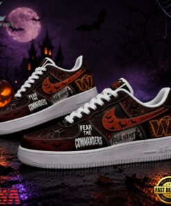 Washington Commanders NFL Fear The Team Halloween Air Force 1 Shoes Sneakers, NFL Fan AF1 Shoes Washington Commanders Nfl Fear The Team Halloween Air Force 1 Shoes Sneakers