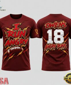 Washington Commanders Tyler Owens I Run Angry 2026 Red T Shirt, Viral 3D Graphic Tee Washington Commanders Tyler Owens I Run Angry 2026 Red T Shirt