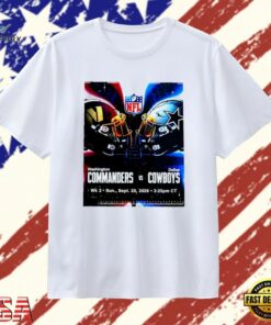 Washington Commanders vs Dallas Cowboys NFL Week 2 Game Schedule T Shirt, Trendy 2D Print Shirt Washington Commanders VS Dallas Cowboys Nfl Week 2 Game Schedule T Shirt