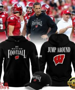 Wisconsin Badgers Football Head Coach Luke Fickell Jump Around 2026 Hoodie, Viral 3D Graphic Tee Wisconsin Badgers Football Head Coach Luke Fickell Jump Around 2026 Hoodie