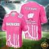 Wisconsin Badgers NCAA Breast Cancer Awareness Month 2026 Football Jersey, Fashion Football Jersey Wisconsin Badgers Ncaa Breast Cancer Awareness Month 2026 Football Jersey